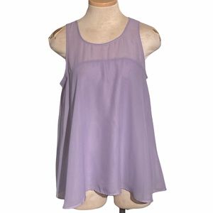 Charming Charlie Chiffon Lavender Blouse Size M